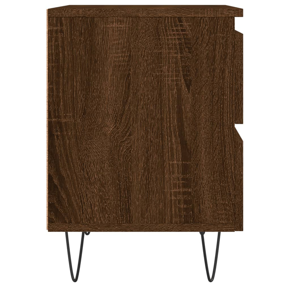 Nachtkastje 40x35x50 cm bewerkt hout bruin eikenkleur MeubelReus