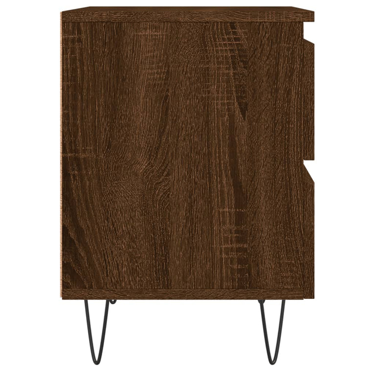 Nachtkastje 40x35x50 cm bewerkt hout bruin eikenkleur MeubelReus