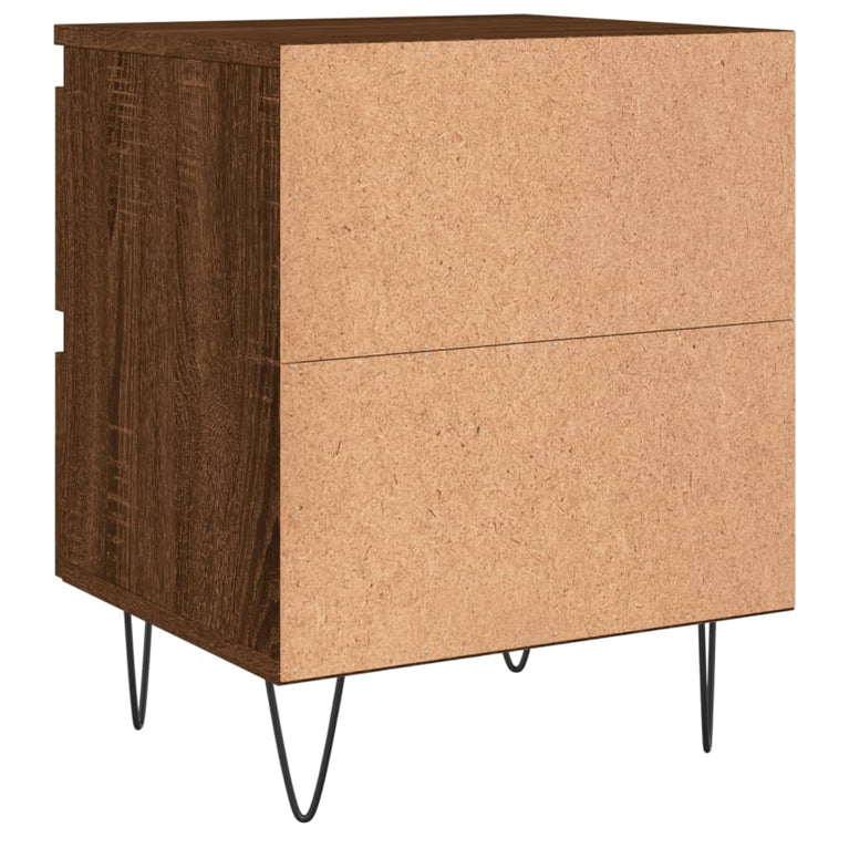 Nachtkastje 40x35x50 cm bewerkt hout bruin eikenkleur MeubelReus