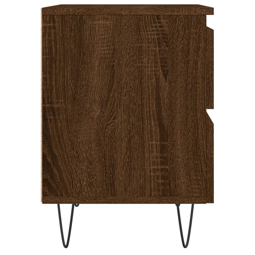 Nachtkastjes 2 st 40x35x50 cm bewerkt hout bruin eikenkleur MeubelReus