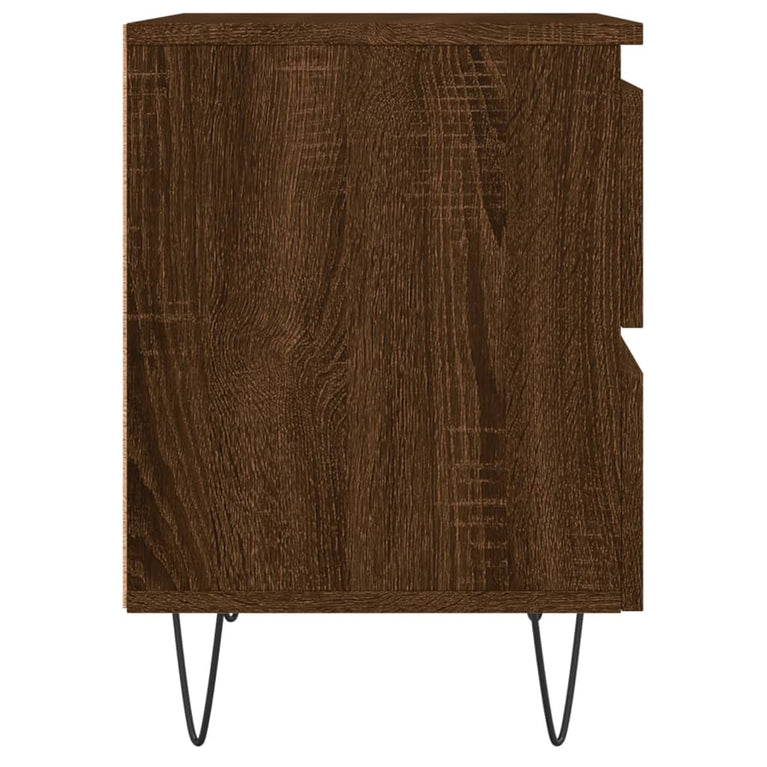 Nachtkastjes 2 st 40x35x50 cm bewerkt hout bruin eikenkleur MeubelReus