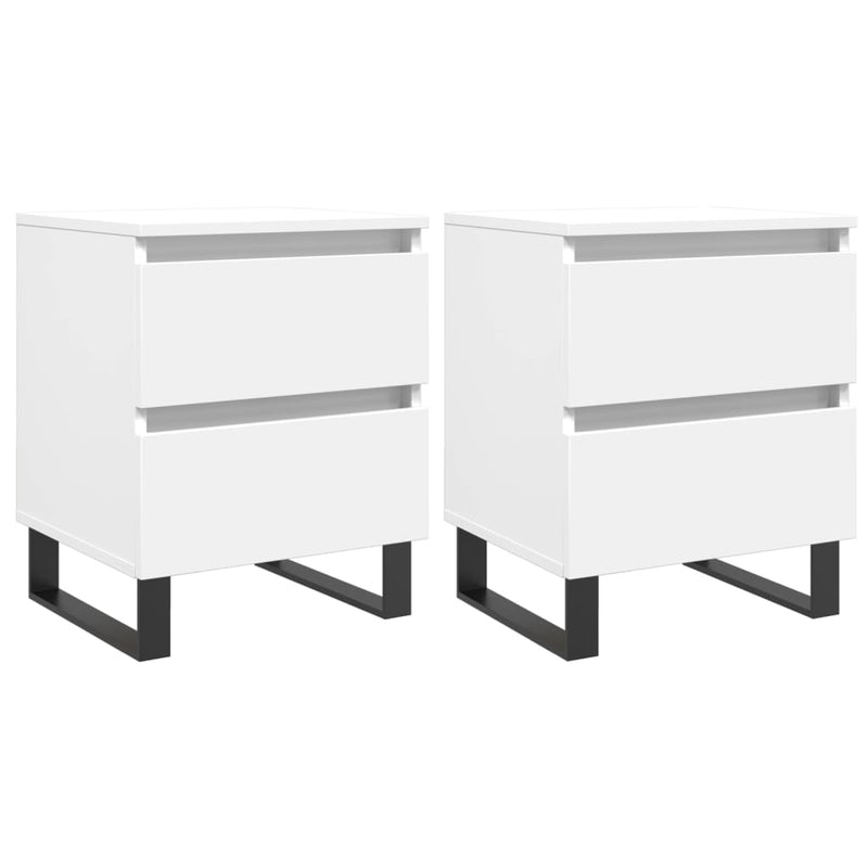 Nachtkastjes 2 st 40x35x50 cm bewerkt hout wit MeubelReus