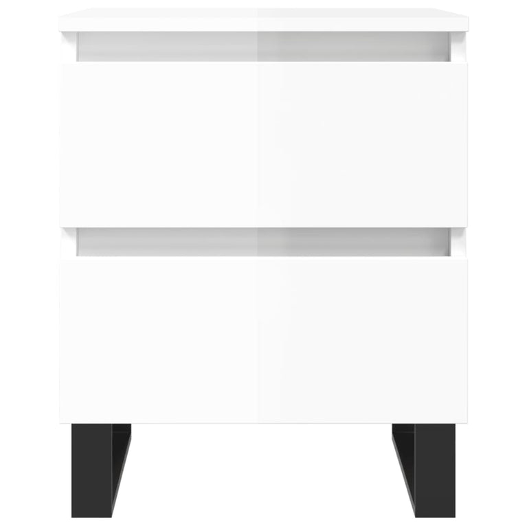 Nachtkastjes 2 st 40x35x50 cm bewerkt hout hoogglans wit MeubelReus