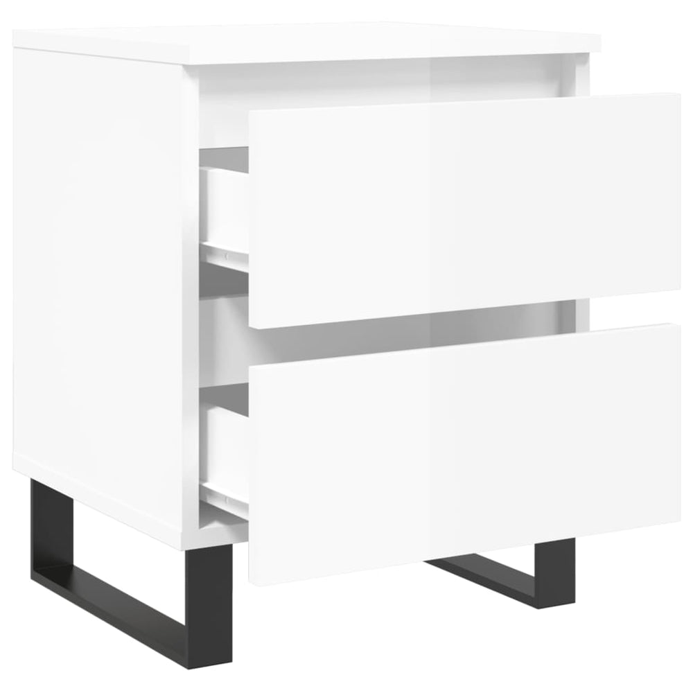 Nachtkastjes 2 st 40x35x50 cm bewerkt hout hoogglans wit MeubelReus