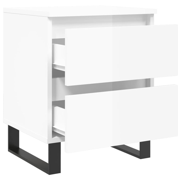 Nachtkastjes 2 st 40x35x50 cm bewerkt hout hoogglans wit MeubelReus