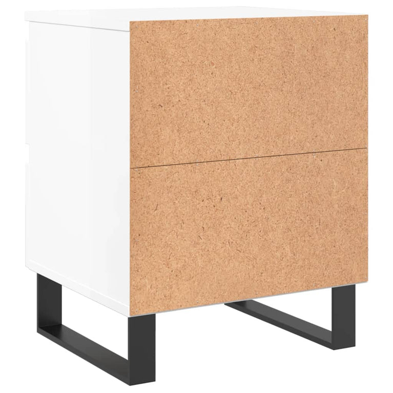 Nachtkastjes 2 st 40x35x50 cm bewerkt hout hoogglans wit MeubelReus