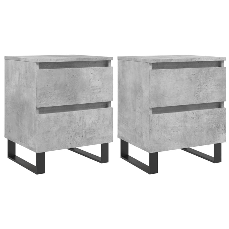 Nachtkastjes 2 st 40x35x50 cm bewerkt hout betongrijs MeubelReus