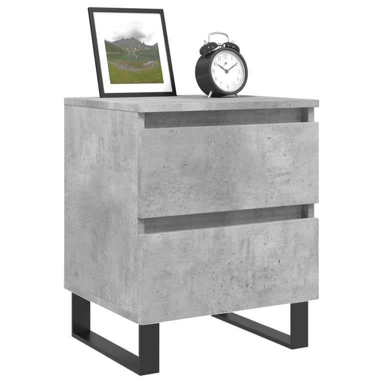 Nachtkastjes 2 st 40x35x50 cm bewerkt hout betongrijs MeubelReus