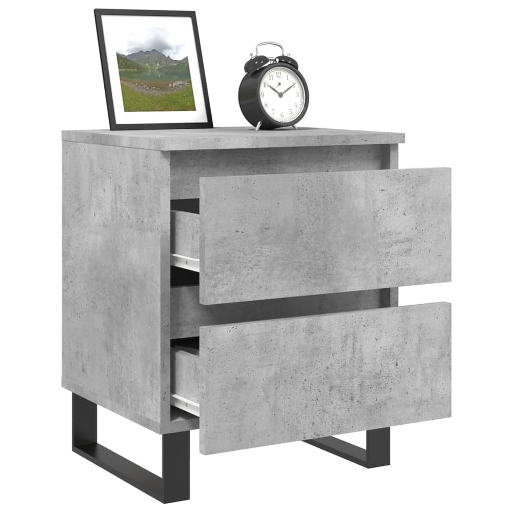 Nachtkastjes 2 st 40x35x50 cm bewerkt hout betongrijs MeubelReus