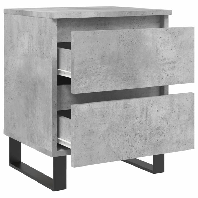 Nachtkastjes 2 st 40x35x50 cm bewerkt hout betongrijs MeubelReus