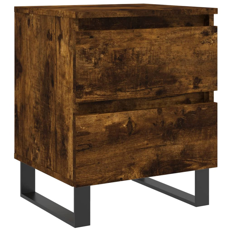 Nachtkastje 40x35x50 cm bewerkt hout gerookt eikenkleurig MeubelReus
