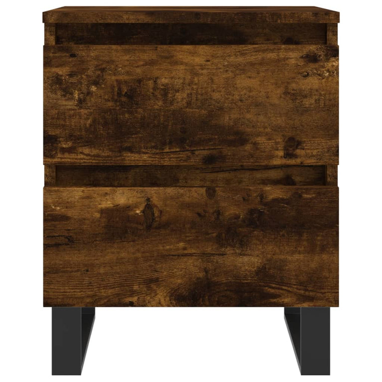 Nachtkastje 40x35x50 cm bewerkt hout gerookt eikenkleurig MeubelReus