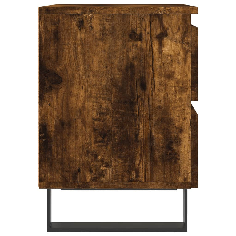 Nachtkastje 40x35x50 cm bewerkt hout gerookt eikenkleurig MeubelReus