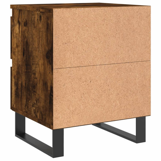 Nachtkastje 40x35x50 cm bewerkt hout gerookt eikenkleurig MeubelReus