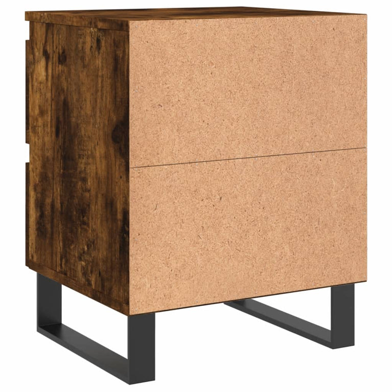 Nachtkastje 40x35x50 cm bewerkt hout gerookt eikenkleurig MeubelReus