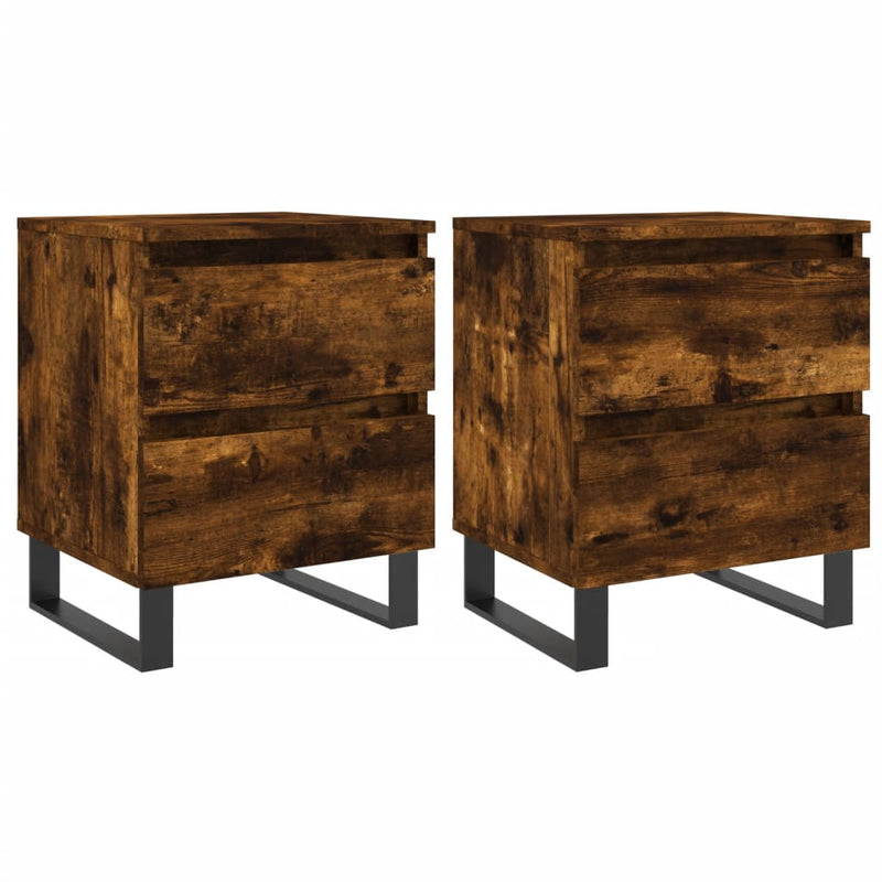 Nachtkastjes 2 st 40x35x50 cm bewerkt hout gerookt eikenkleurig MeubelReus