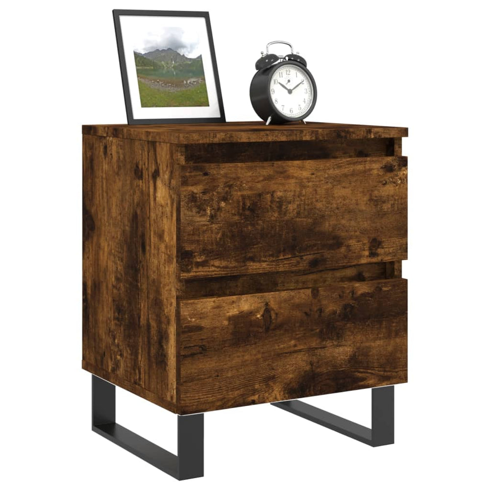 Nachtkastjes 2 st 40x35x50 cm bewerkt hout gerookt eikenkleurig MeubelReus