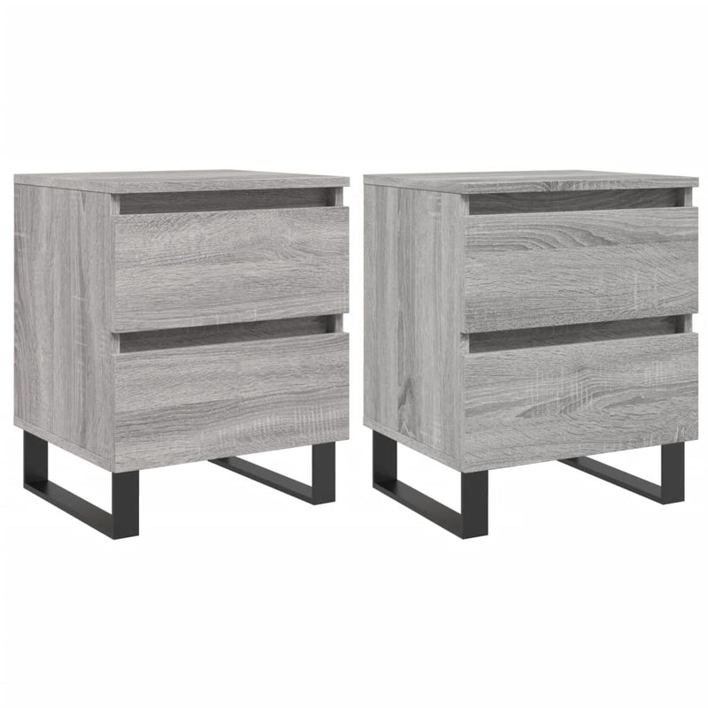 Nachtkastjes 2 st 40x35x50 cm bewerkt hout grijs sonoma eiken MeubelReus