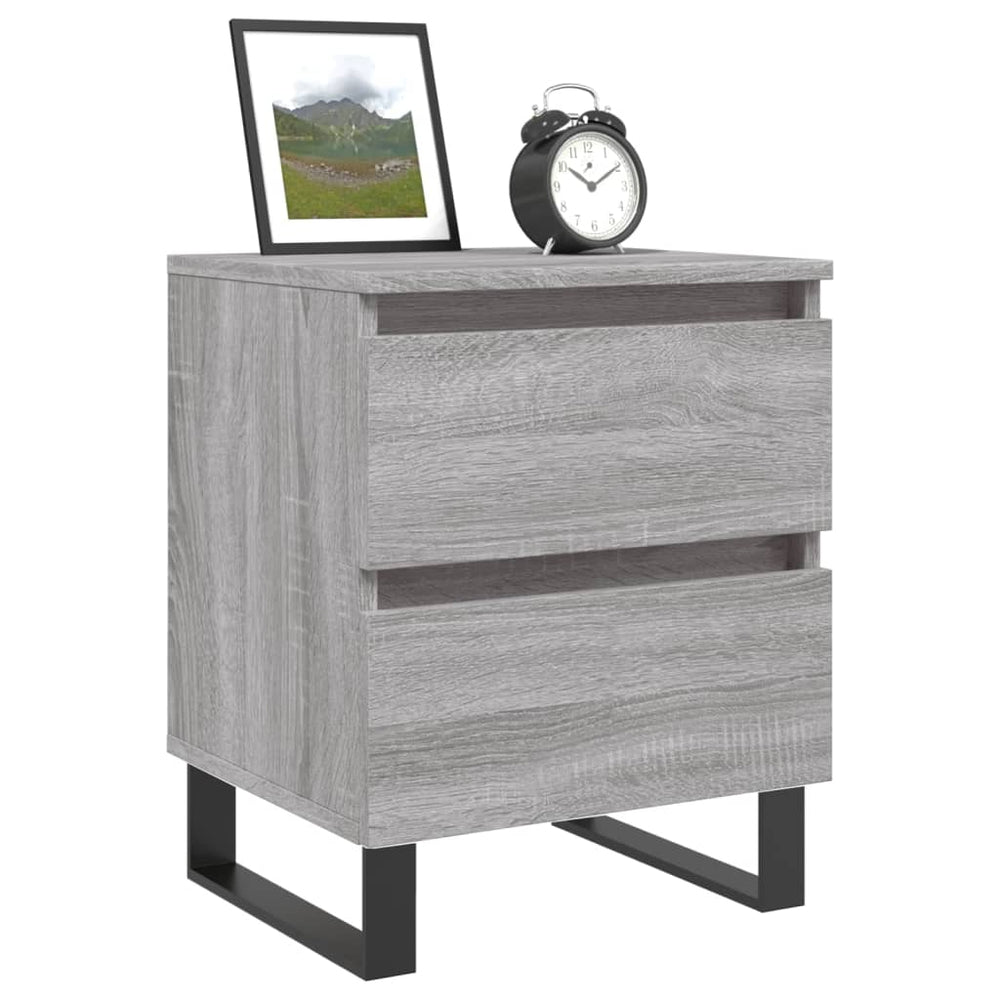 Nachtkastjes 2 st 40x35x50 cm bewerkt hout grijs sonoma eiken MeubelReus