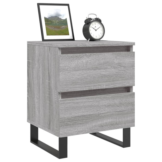 Nachtkastjes 2 st 40x35x50 cm bewerkt hout grijs sonoma eiken MeubelReus