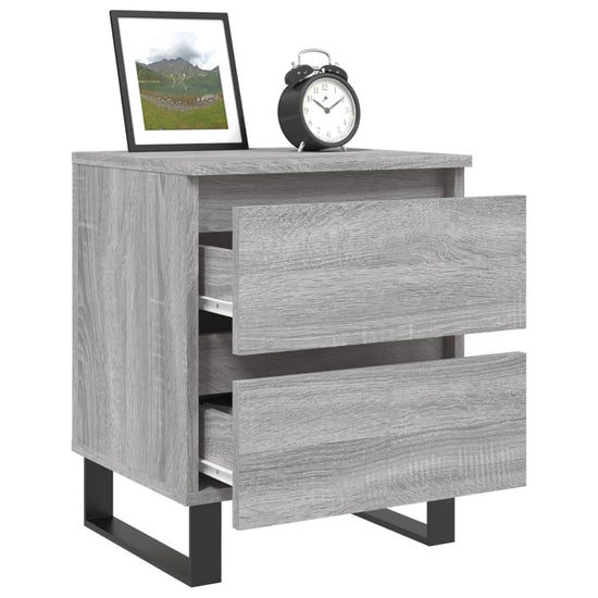 Nachtkastjes 2 st 40x35x50 cm bewerkt hout grijs sonoma eiken MeubelReus