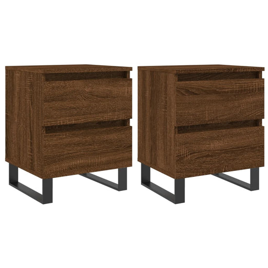 Nachtkastjes 2 st 40x35x50 cm bewerkt hout bruin eikenkleur MeubelReus