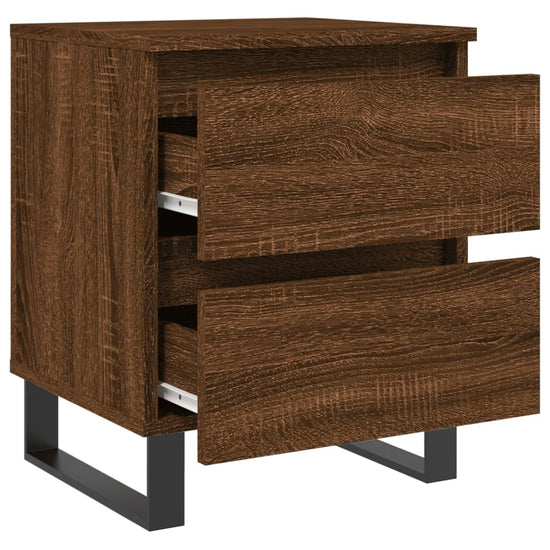 Nachtkastjes 2 st 40x35x50 cm bewerkt hout bruin eikenkleur MeubelReus