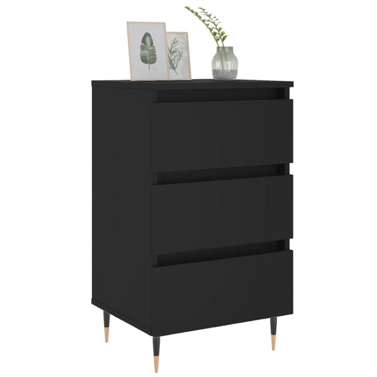 Nachtkastjes 2 st 40x35x69 cm bewerkt hout zwart MeubelReus