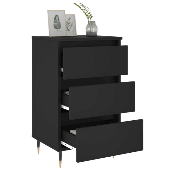 Nachtkastjes 2 st 40x35x69 cm bewerkt hout zwart MeubelReus