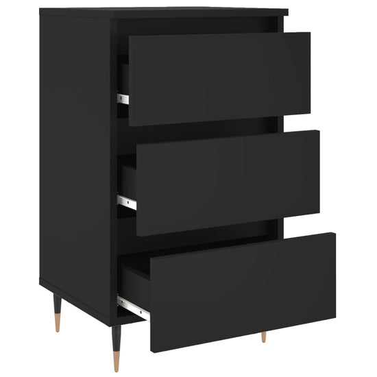 Nachtkastjes 2 st 40x35x69 cm bewerkt hout zwart MeubelReus