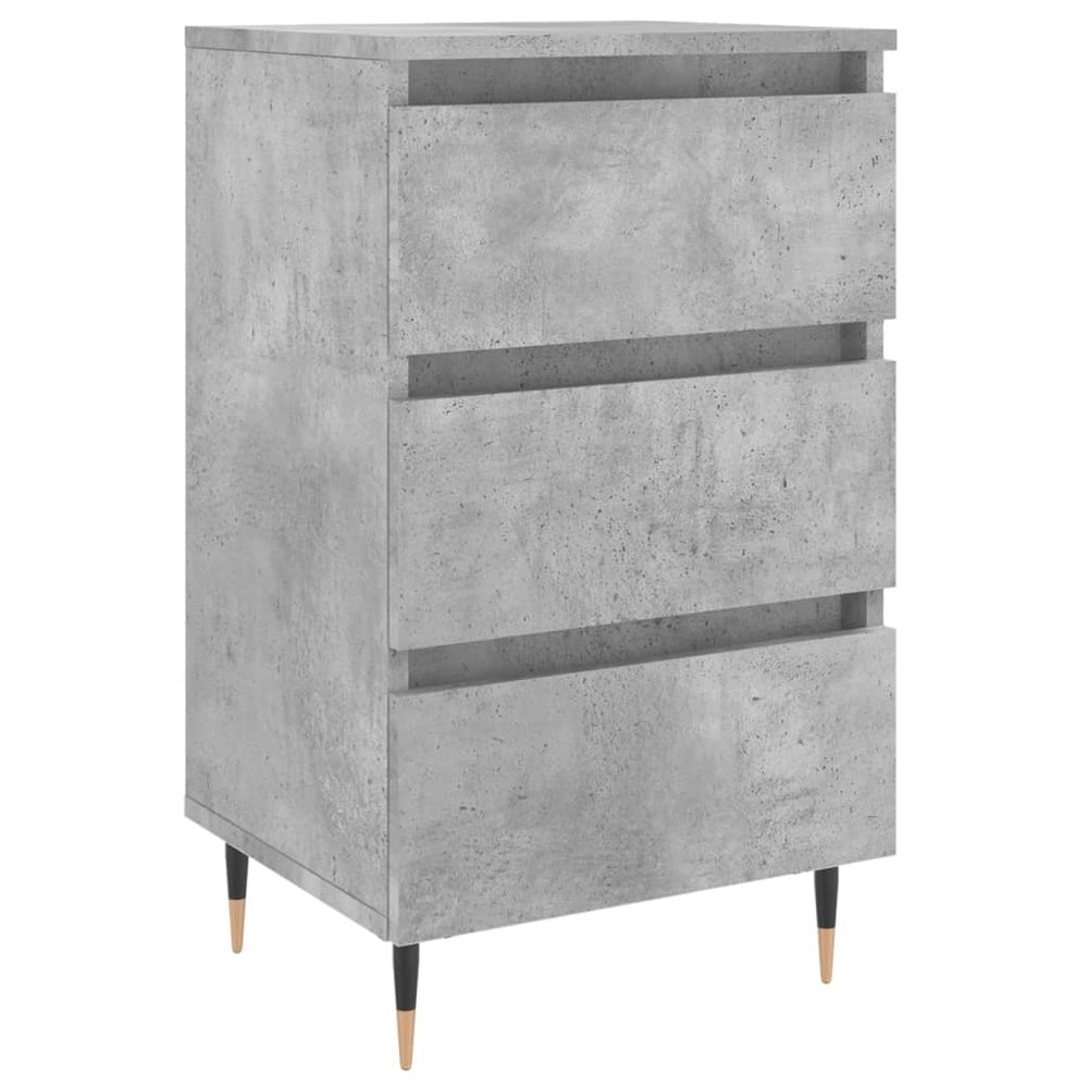 Nachtkastje 40x35x69 cm bewerkt hout betongrijs MeubelReus