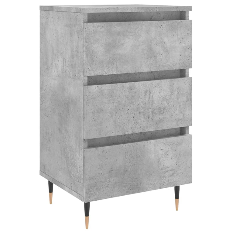 Nachtkastje 40x35x69 cm bewerkt hout betongrijs MeubelReus