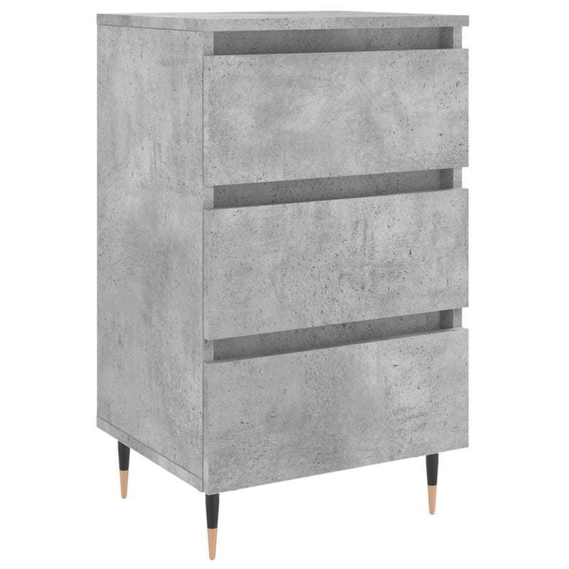 Nachtkastje 40x35x69 cm bewerkt hout betongrijs MeubelReus