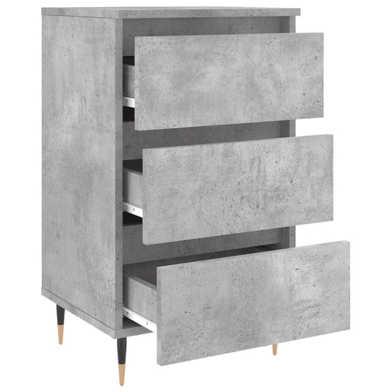 Nachtkastje 40x35x69 cm bewerkt hout betongrijs MeubelReus