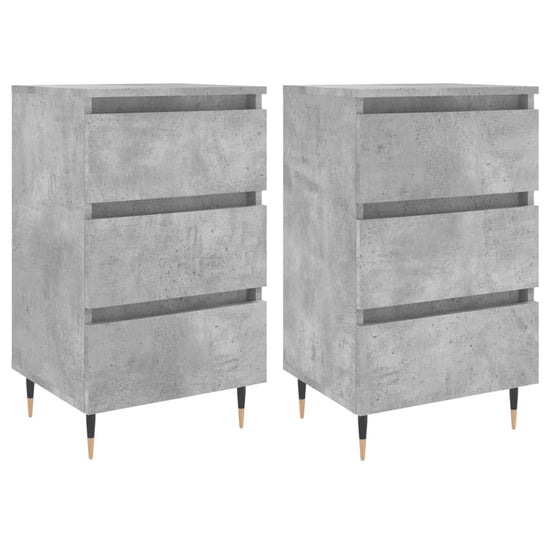 Nachtkastjes 2 st 40x35x69 cm bewerkt hout betongrijs MeubelReus