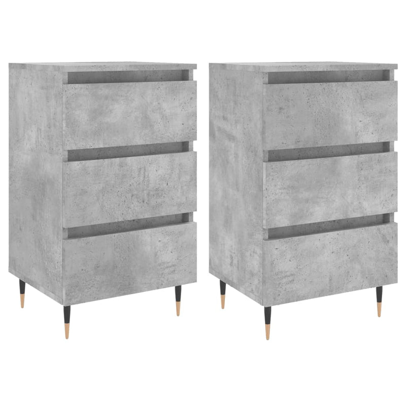 Nachtkastjes 2 st 40x35x69 cm bewerkt hout betongrijs MeubelReus