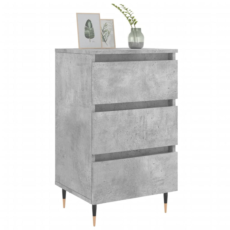 Nachtkastjes 2 st 40x35x69 cm bewerkt hout betongrijs MeubelReus