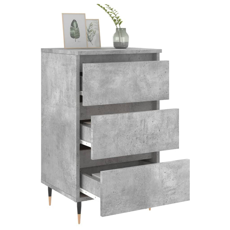Nachtkastjes 2 st 40x35x69 cm bewerkt hout betongrijs MeubelReus