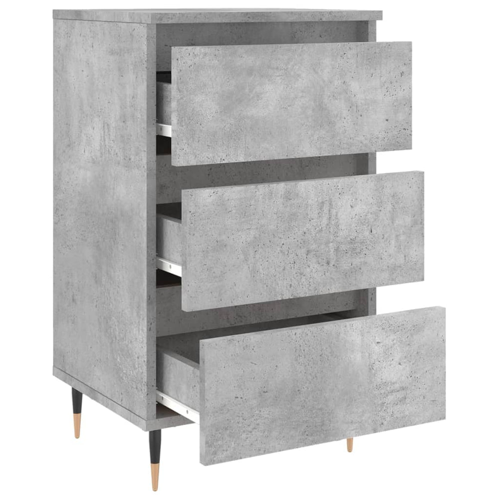 Nachtkastjes 2 st 40x35x69 cm bewerkt hout betongrijs MeubelReus