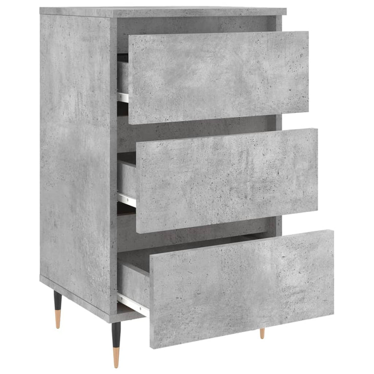 Nachtkastjes 2 st 40x35x69 cm bewerkt hout betongrijs MeubelReus