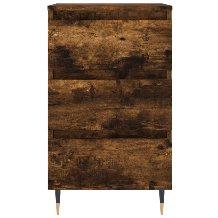 Nachtkastje 40x35x69 cm bewerkt hout gerookt eikenkleurig MeubelReus