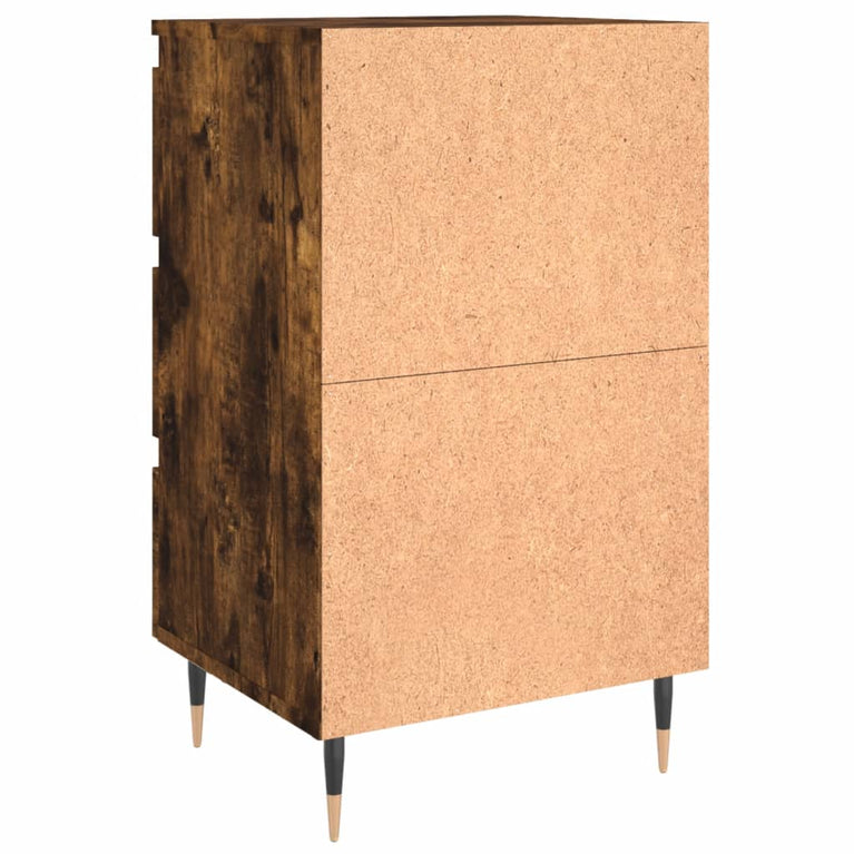Nachtkastje 40x35x69 cm bewerkt hout gerookt eikenkleurig MeubelReus