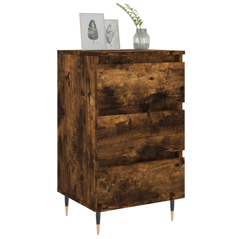 Nachtkastjes 2 st 40x35x69 cm bewerkt hout gerookt eikenkleurig MeubelReus
