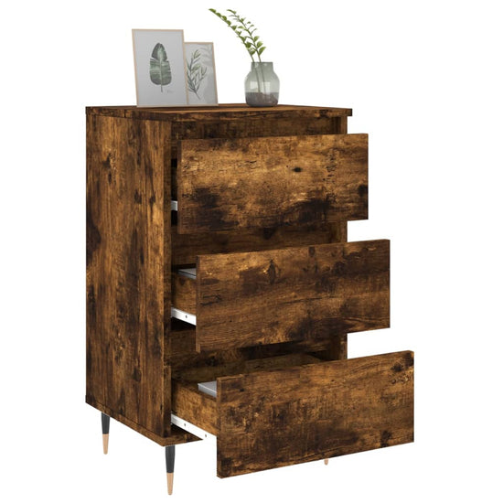 Nachtkastjes 2 st 40x35x69 cm bewerkt hout gerookt eikenkleurig MeubelReus