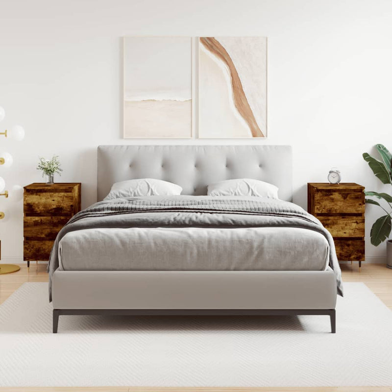 Nachtkastjes 2 st 40x35x69 cm bewerkt hout gerookt eikenkleurig MeubelReus