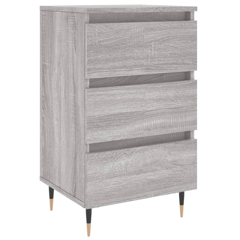 Nachtkastje 40x35x69 cm bewerkt hout grijs sonoma eikenkleurig MeubelReus