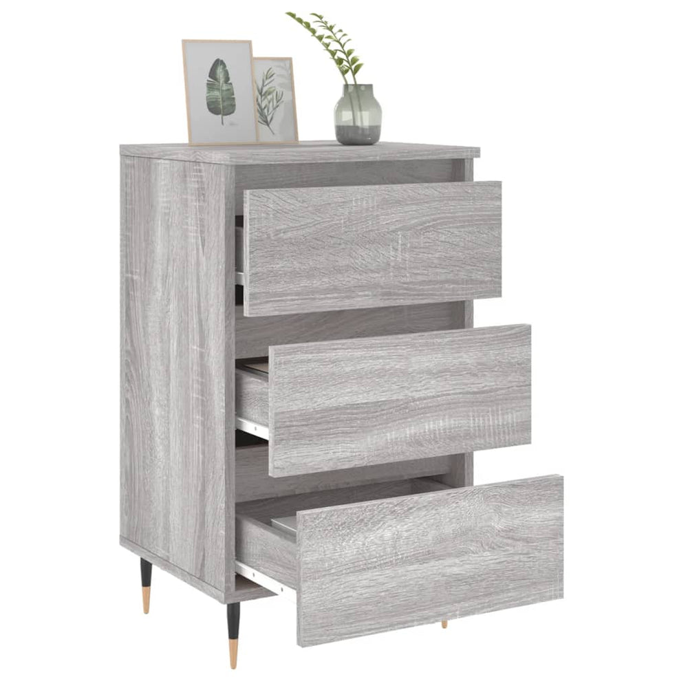 Nachtkastje 40x35x69 cm bewerkt hout grijs sonoma eikenkleurig MeubelReus