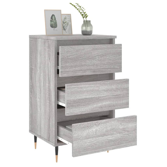 Nachtkastje 40x35x69 cm bewerkt hout grijs sonoma eikenkleurig MeubelReus