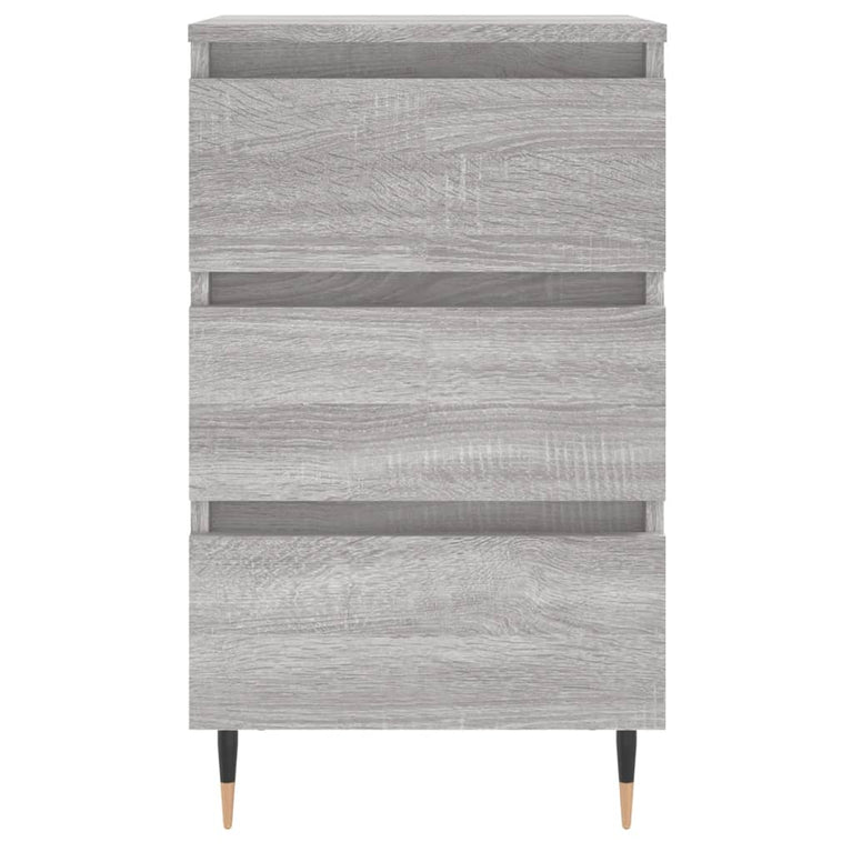 Nachtkastje 40x35x69 cm bewerkt hout grijs sonoma eikenkleurig MeubelReus