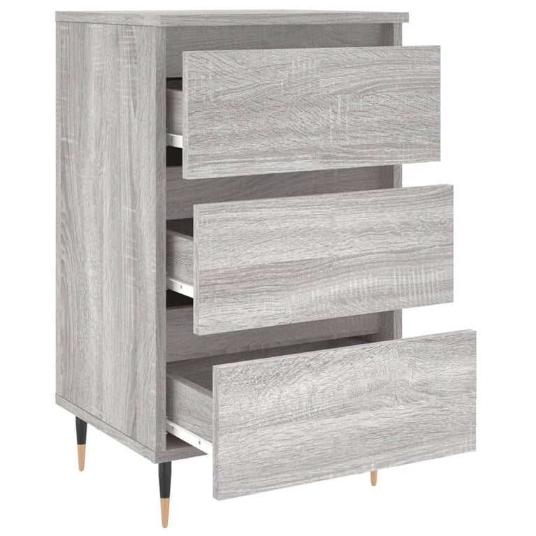 Nachtkastje 40x35x69 cm bewerkt hout grijs sonoma eikenkleurig MeubelReus